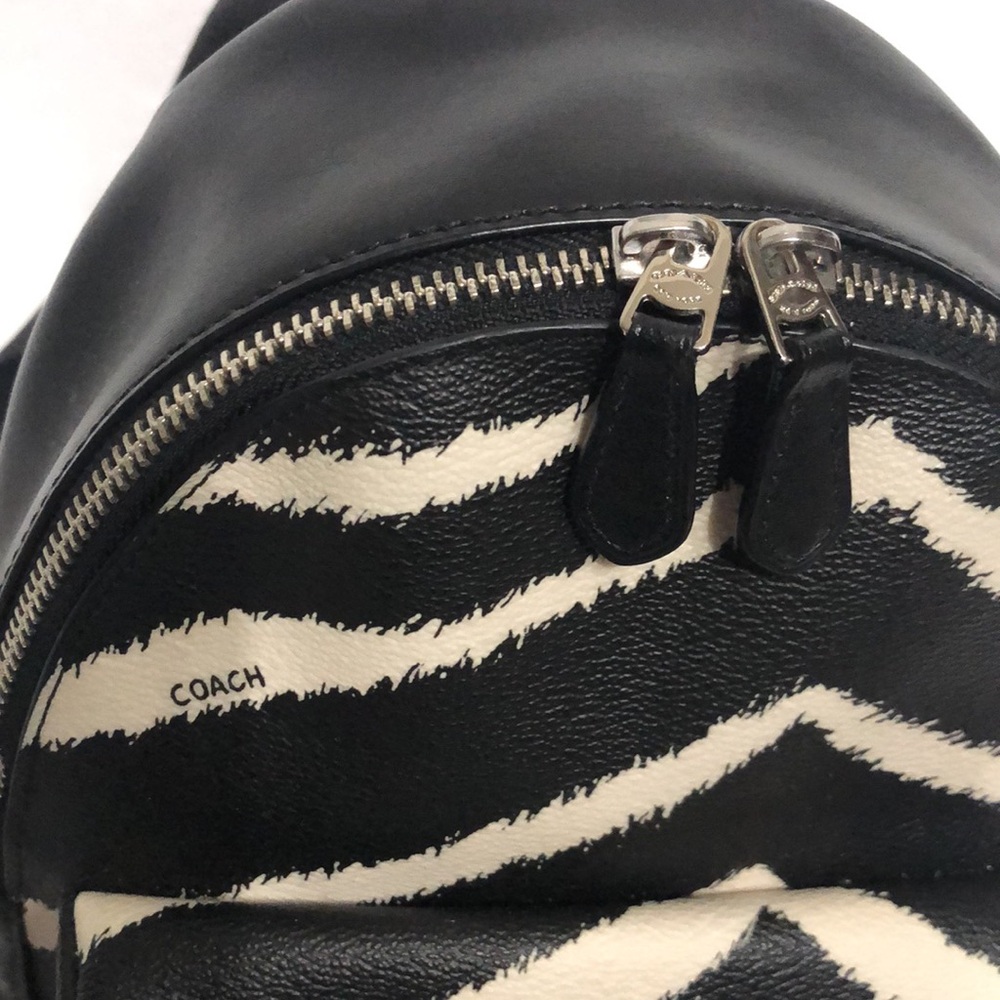Coach Charlie Zebra Print Mini Backpack - Picture 2 of 10